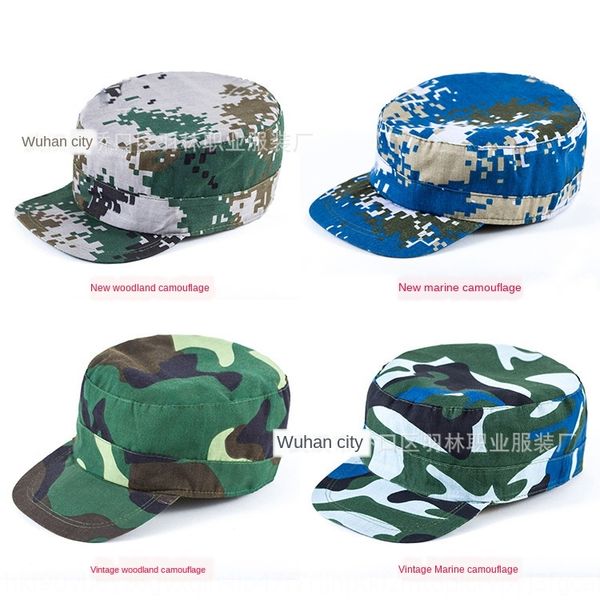 

x4lvj jun xun mao student jun xun mao disguise student camouflage training cap jungle oceantraining cap large medium and small outdoor stud, Blue;gray