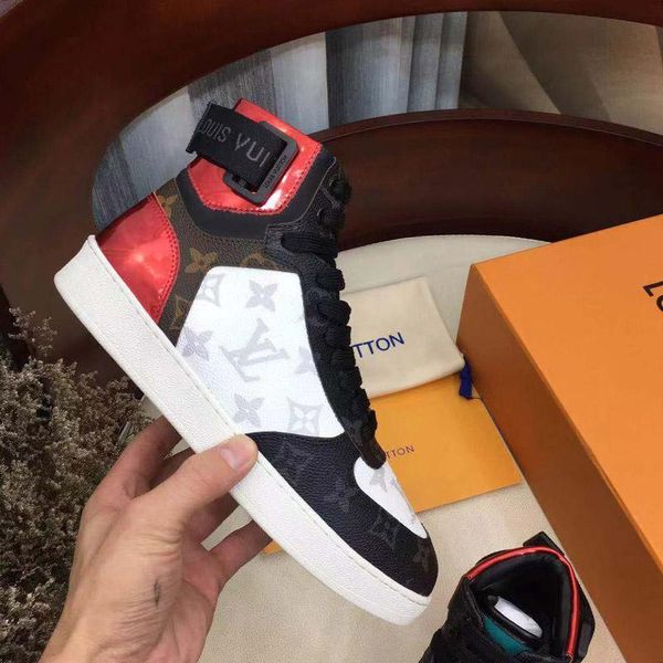 

2020 couple shoes fashion luxury mens leather casual sport shoes,personality wild high mens casual shoes size 35-46 00172, Black