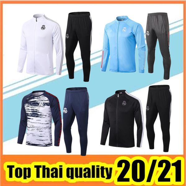 

2020 2021 real madrid football chandal tracksuit jacket set 20/21 ronaldo isco asensio de football training suit, Black
