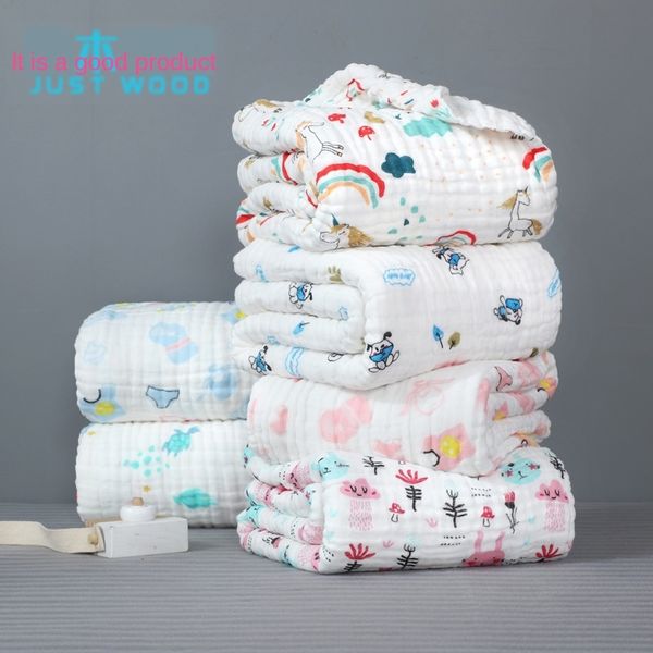 

six layers of wrinkle pure gauze 110*110cm plain wood green yuechun cotton six-layer quilt wrinkle cotton quilt