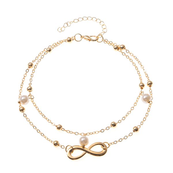

summer beach jewelry ножной браслет двухслойный лаки восемь жемчуг цепи шариков ножной браслеты золото серебро пляж ножные ног цепи, Red;blue