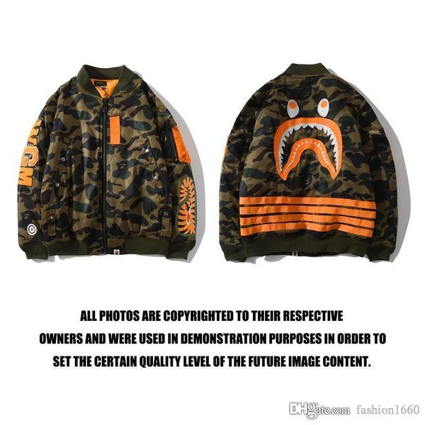 

2020 apes men's jacket fashion sweater outdoor sports long-sleeved jacket hip-hop style letter print cartoon camouflage glow p3, Black;brown