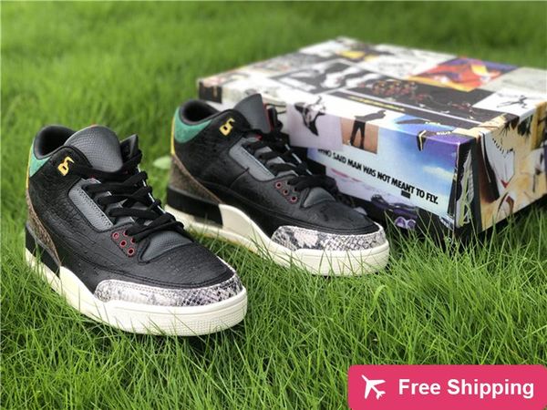 

new authentic air 3 se animal instinct 2 .0 black white gorge green zoo snake crocodile basketball shoes sneakers sports with original box