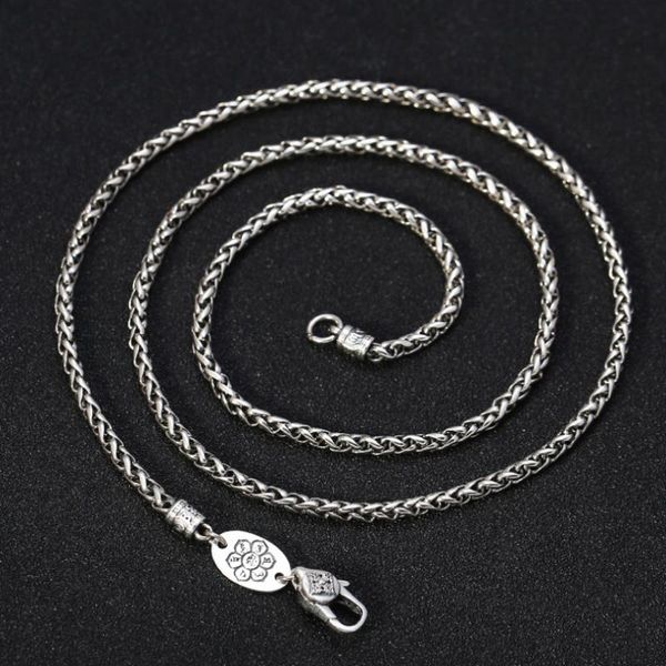 

real thai silver necklace fine jewelry accessories vintage 925 sterling silver chain necklaces for men male jewelry gift