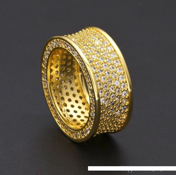 

uspecial mens hip hop gold rings jewelry new fashion gemstone simulation diamond iced out rings for men, Silver