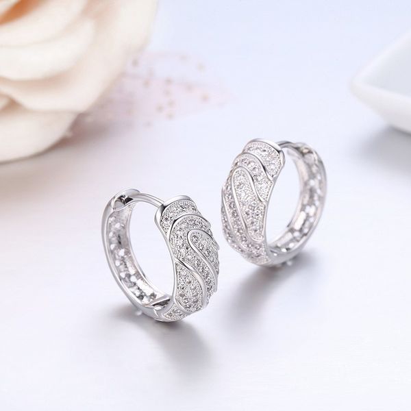 

full cz fingerprint small circles loop huggie hoops earrings for women child girls kids gold color jewelry oorbellen aretes aros, Golden