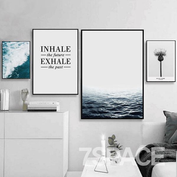 

seascape thistle flower quote wall art canvas painting nordic posters and prints canvas art wall pictures for living room decor