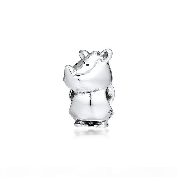 

2019 оригинал real 925 ювелирных изделий стерлингового серебра рино носорога жемчужные бусины шарма приспосабливает европейский pandora брас, Bronze;silver