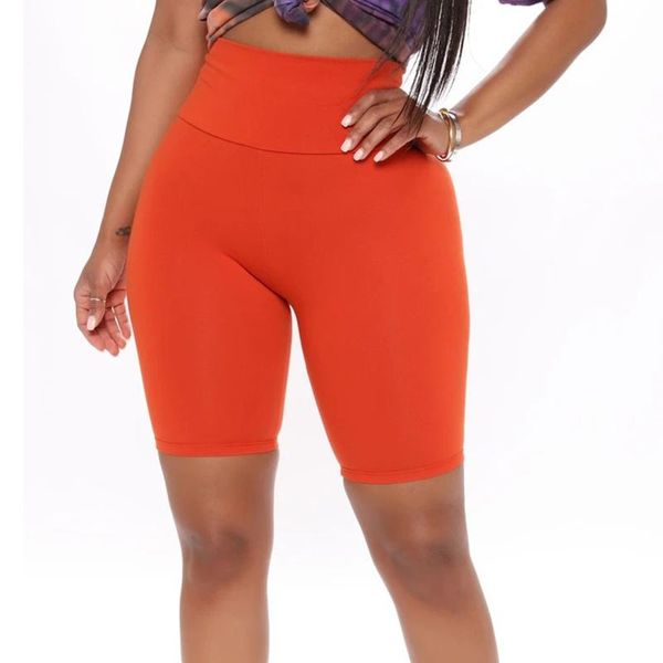 

women stretch yoga shorts high waist elastic waisted solid color running outdoor workout short slim fit leggings, White;red