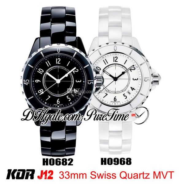 KORF H0682 H0968 33 mm Schweizer Quarz Damenuhr Stahl Schwarz Weiß Korea Keramik mit Armband Damen Best Edition 2021 Neu Puretime d4