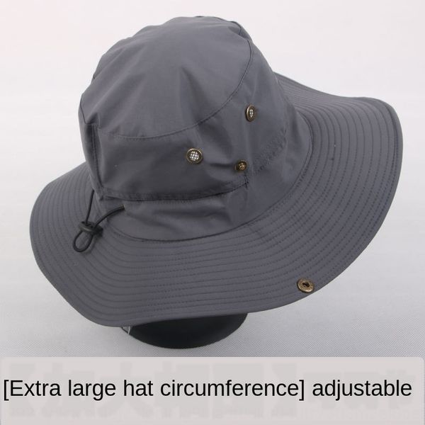 

enlarged head men's outdoor fishing sun women's riding climbing mesh sun hat adjustable hat, Blue;gray