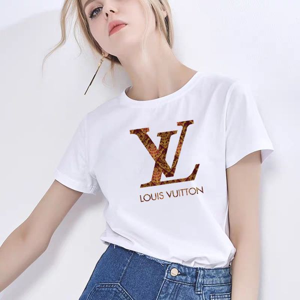 

2020 новых летнего lys алмазной штамповки футболки бренд женщины топы tshirt с коротким рукавом футболка мужской женских писем напечатаны то, White