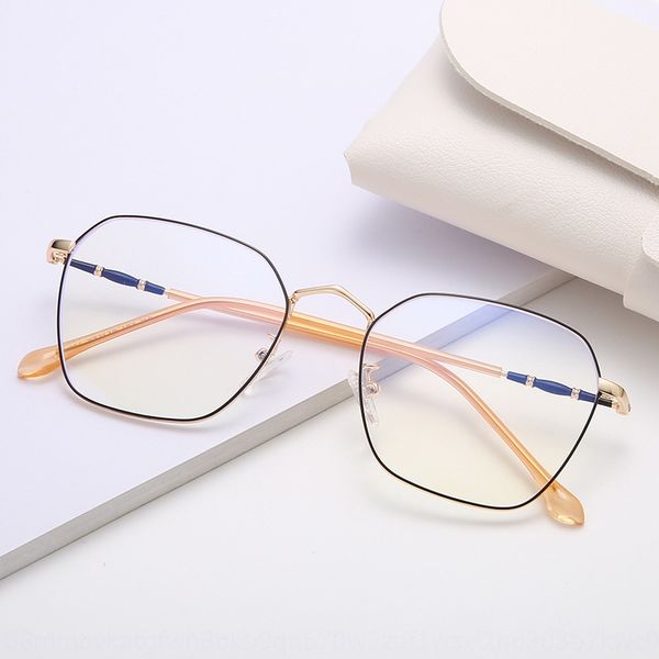 

new fashion metal polygon myopia glasses glassesframe women's anti-blue plain myopia glasses frame women's fashion, Silver