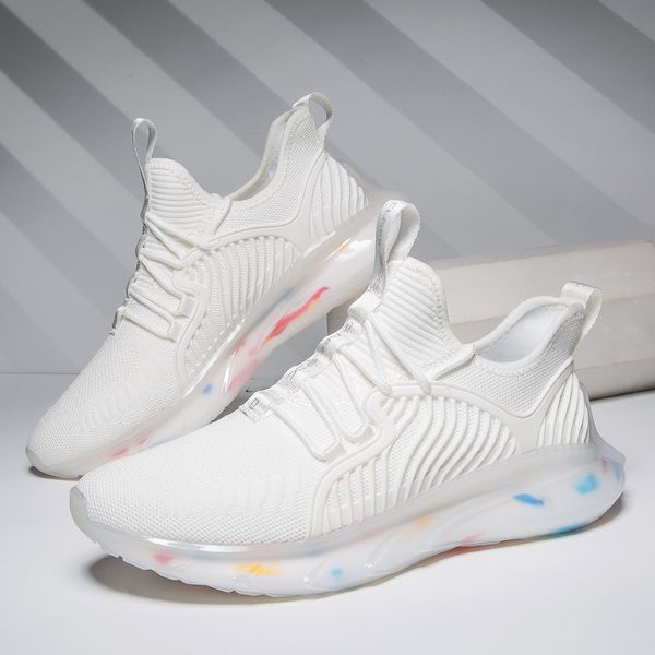 

men's running shoes 2020 new sneakers high-elasticity flying woven shoes colorful tpu popcorn sports casual