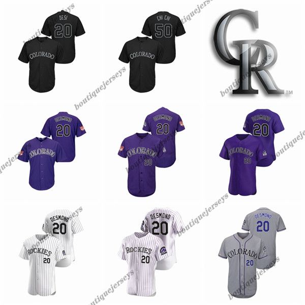 

custom men women kids colorado rockies 20 ian desmond 20 desi 17 todd helton 50 chi chi 37 el panda 15 el fifty baseball jerseys, Blue;black