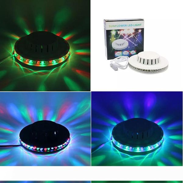 

black white sunflower led light magic 7 colors 48 leds auto voice activated led rgb stage light for disco stage christmas lights