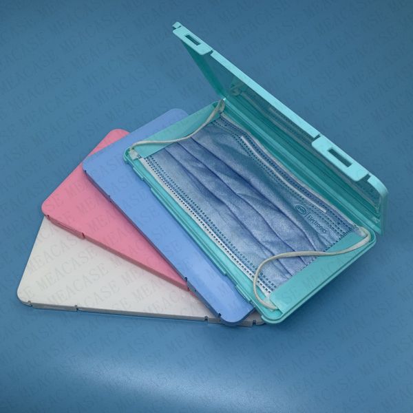 

protective mask flip case portable disposable face masks container food grade pp storage box for children mask dustproof organizer d72204