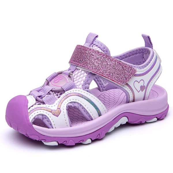 

skhek girls summer sandals 2020 fashion big kids princess shoe children soft-sole korean-style little girl children's shoes y200619, Black;red