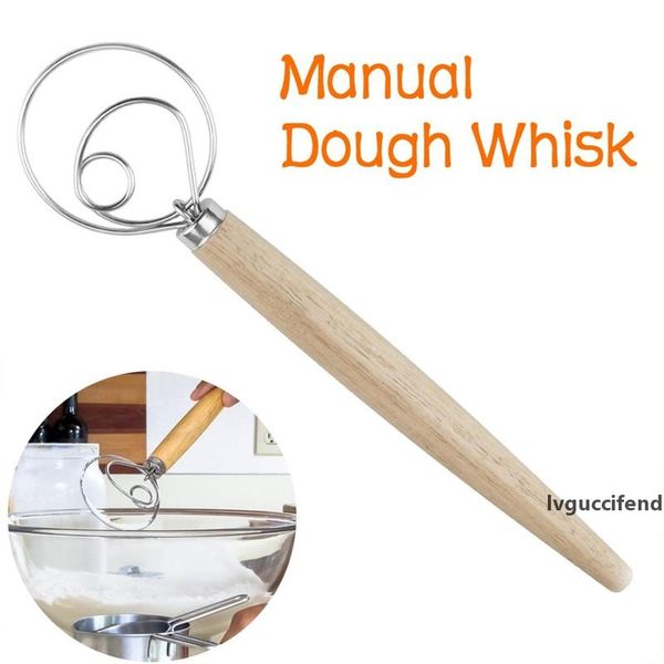 

handheld flour coil stirrer wooden whiskegg-beater stick kitchen baking tool egg cream stirring blender dough whisk mixer lz1586