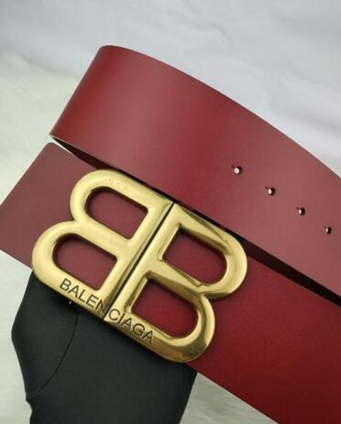 

high-grade leather belt fashionable ladies leather casual letters smooth buckle black and red leather belt 7cm belt body sale, Black;brown
