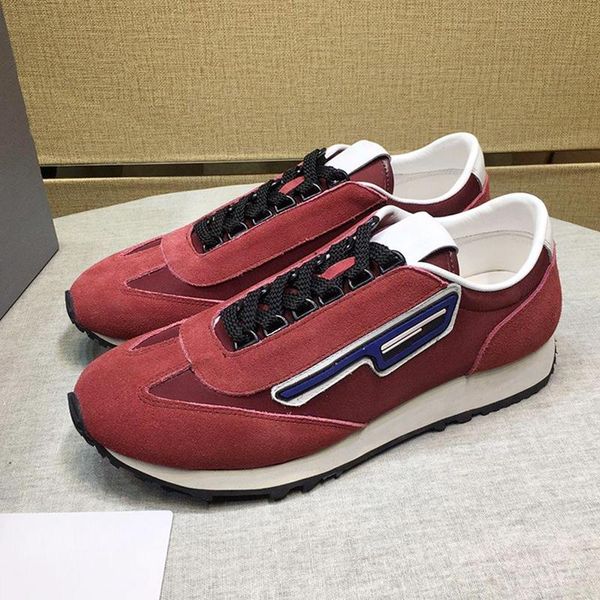 

luxury suede and nylon sneakers men 's shoes fashion classic outdoor walking breathable footwears sports low lace -up casual men s, Black