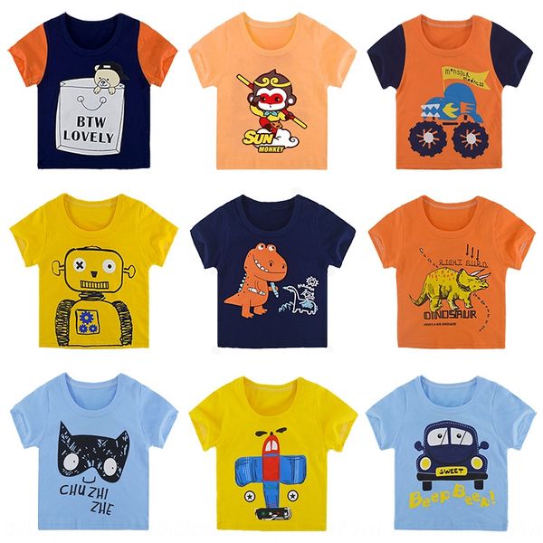 

o7gxk children's short-sleeved t- cotton new t-shirt clothing clothing baby's small and medium-sized boy's clothes half-sleev, Blue