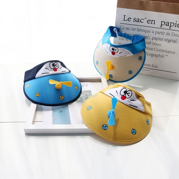 

us2lp summer children's thin sunscreen sun tinkling cat bamboo dragonfly empty korean bucket bucket hat boys and girls fisherman hat bi, Blue;gray