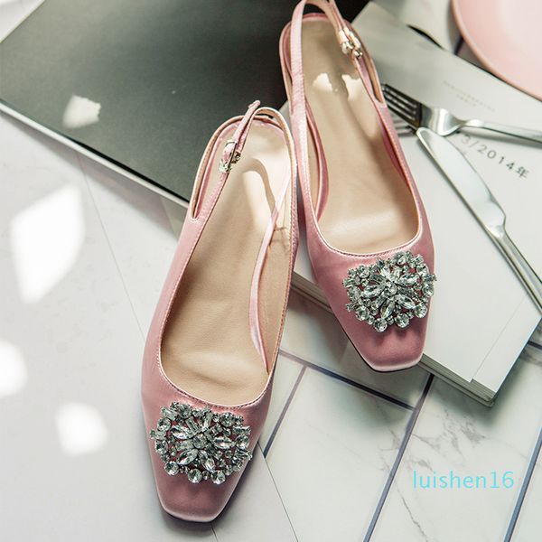 

gladiator women shoes low heels wedding slingbacks shoes woman fashion summer ladies pumps female rhinestone sandal l16, Black