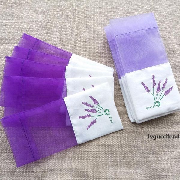 

purple cotton organza lavender sachet bag diy dried flower package bag wedding party gift wrap lx1634