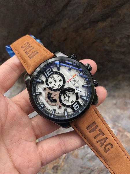 

2020 five stars watches men's watch tag brand luxury mechanical watches leather strap men sports wristwatches, Slivery;brown