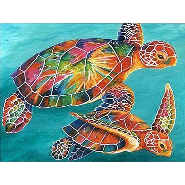

diy square drill diamond painting cross stitch mosaics full 100% cover embroidery "sea-turtles" diamond embroidery