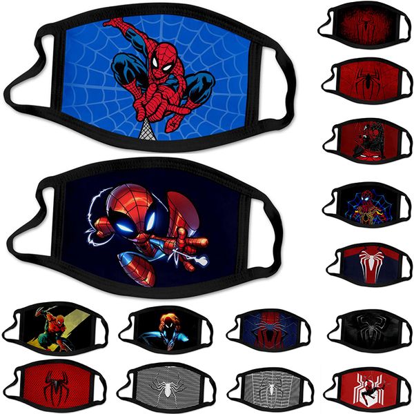 

reusable spider man american hero kid masks designer face mask cotton mask reuseable washable in fast stock party ahf94
