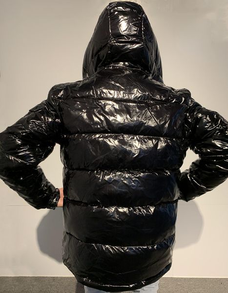 

mens winter jacket new bright face down jacket men and women couple thick short section bright hooded warm extra thick cold 1v5b, Black