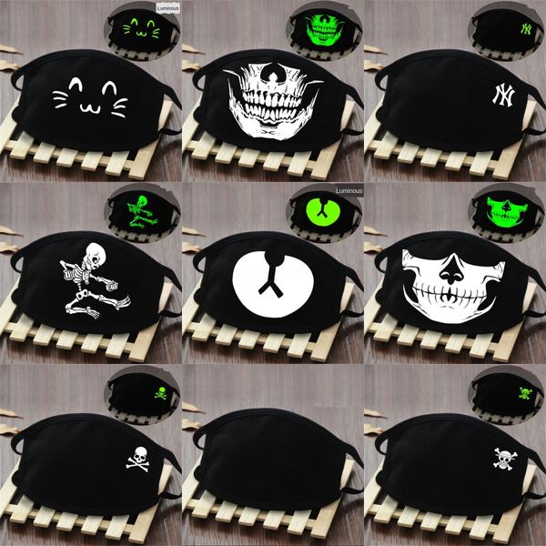 

anti dust face mask boys girls cartoon mouth face masks breathable earloop washable reusable cotton masks designer printed fa ##765, Black