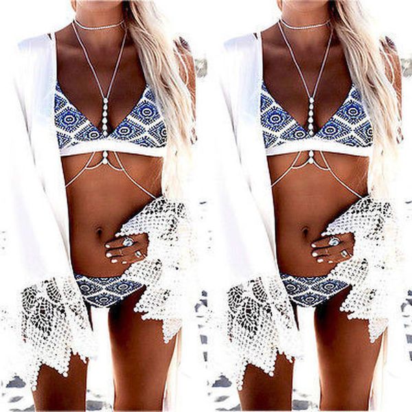 

new summer womens bikini 2pcs set bandage push up padded print swimwear swimsuit bathing brazilian drop shipping, White;black