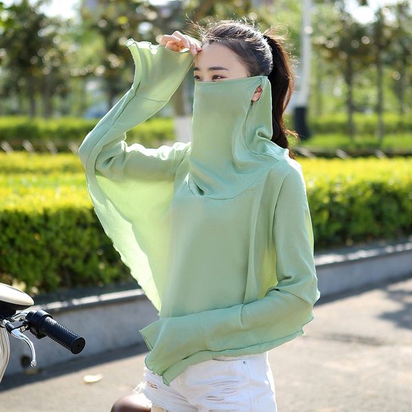 

sunscreen mask shawl female uv-proof driving artifact sunshade face sun visor protection neck protection breathable thin, Blue;gray