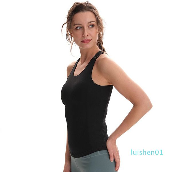 

beauty back yoga women padded crop elastic sportswear for women gym workout shirt running sport vest fitness clothes l01, White;red