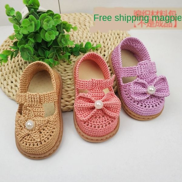 

xylr6 yi'an life hall hand-woven crochet hollow line sandals material bag sandals shoeschildren's shoes children's shoesbaby, Black
