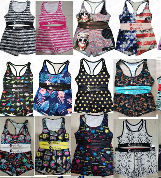 

new women swimsuit animal shark swimwear push up tank bra + swim shorts 2 piece luxury bikini set girls swimming suit d7801, White;black