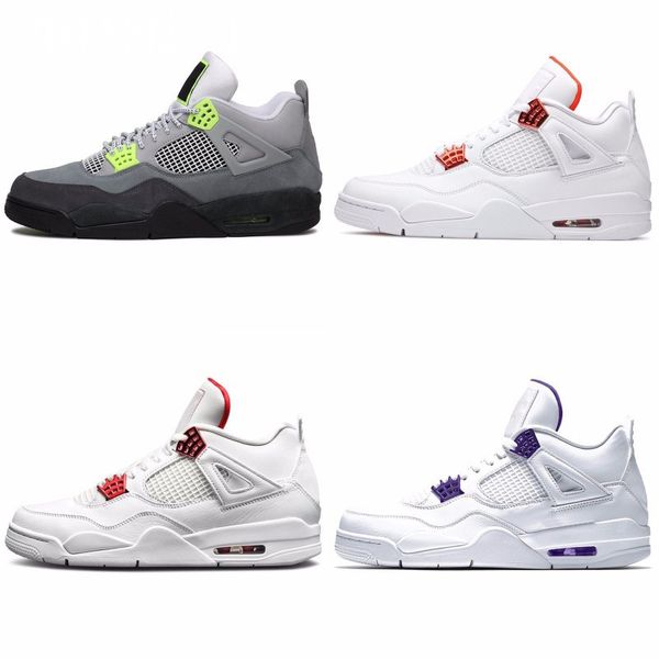 

cool grey 4 pure money metallic pack men basketball shoes 4s pine green court purple university orange red sneaker j#07-272