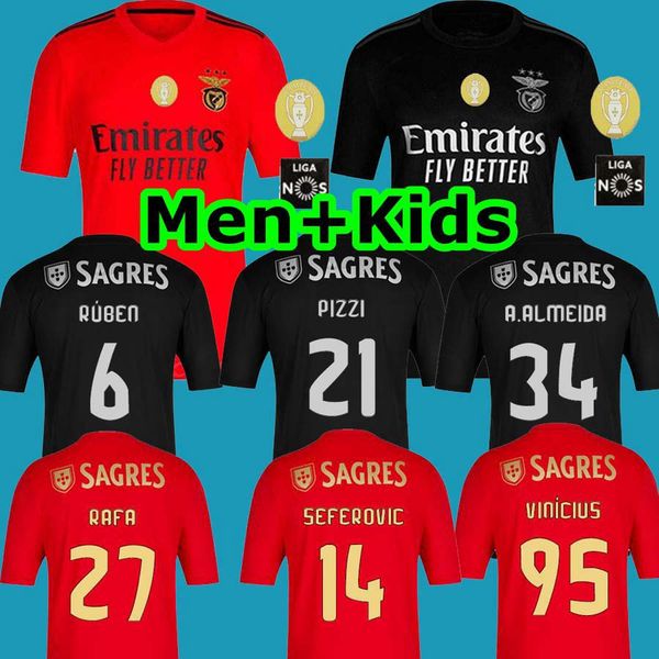 

top бенфики футбол джерси away 2020 2021 йонас joao феликс camisola де futebol пицци 20 21 футбол рубашка salvio жардель мужчин + комплекты, Black;yellow