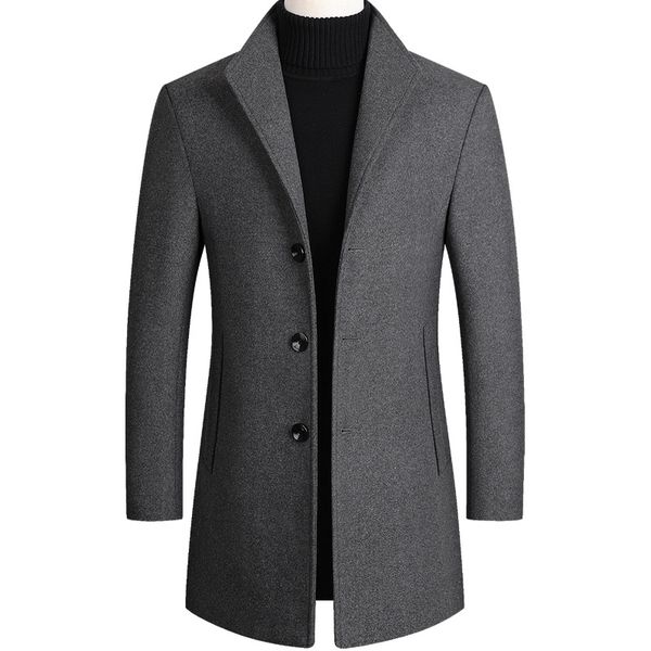 

men's woolen coat, winter men's wear, wool coat, woolen wool coat, Black