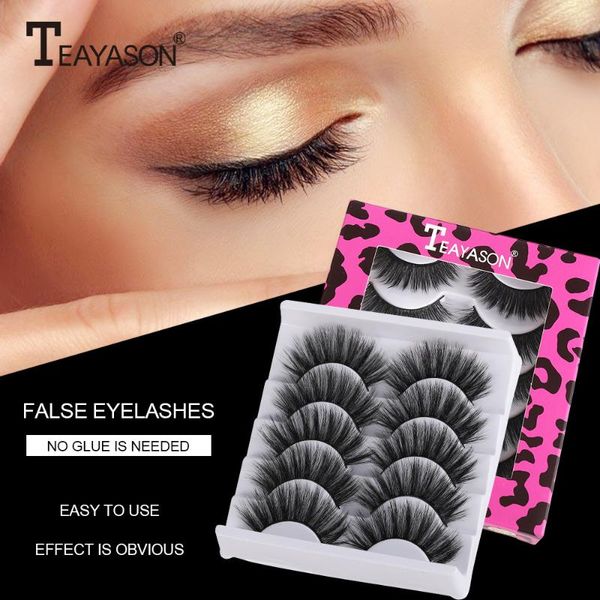 

false eyelashes 5pairs 3d mink hair natural/thick long eye lashes wispy makeup beauty extension tools