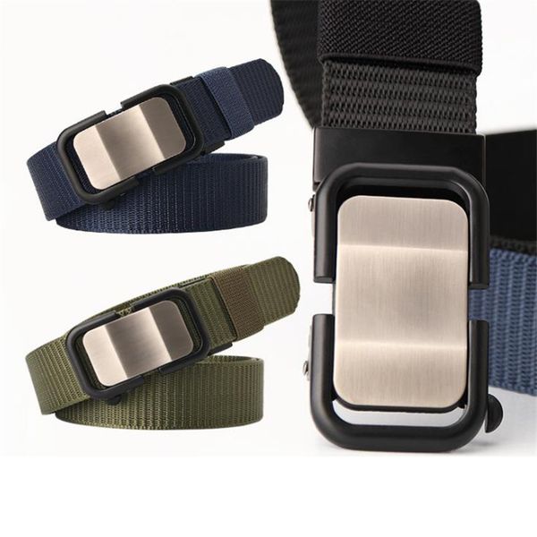 

good quality metal buckle nylon strap men vintage women waistband solid color belt male belts female waist band, Black;brown