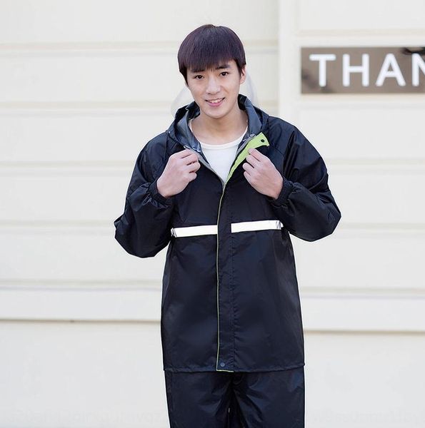 

motorcycle riding women's men's hiking split hoodie hoodie whole body rain pants raincoat suit waterproof, Black