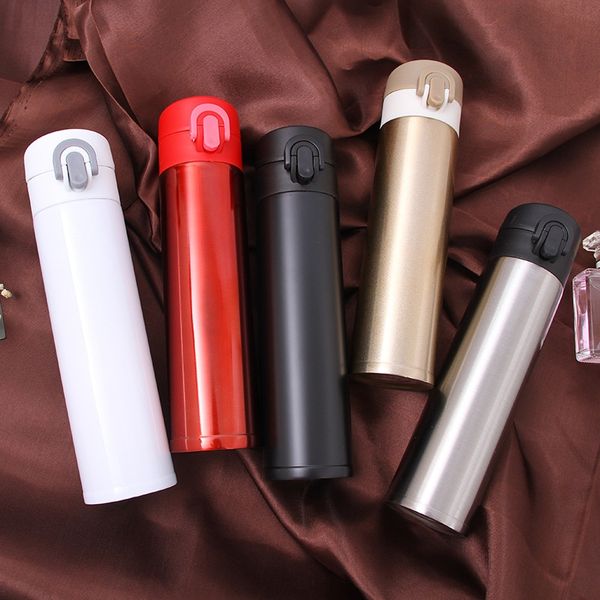 

304 stainless steel bouncing men and women couple portable outdoor self-driving thermos thermos cup car straight cup