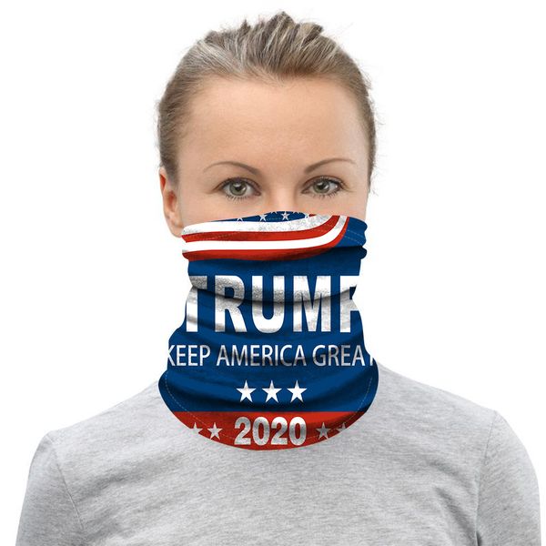 

us stock trump scarf bandanas face mask seamless tube magic keep america great headbands outdoor sports cycling headwear neck gaiter, Black