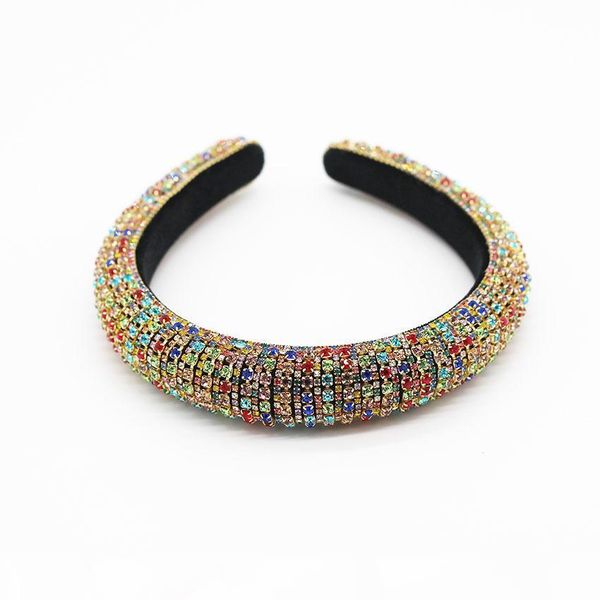

a baroque full crystal headbands hair bands for women lady shiny padded diamond headband hair hoop fashion party jewelry accessories, Silver