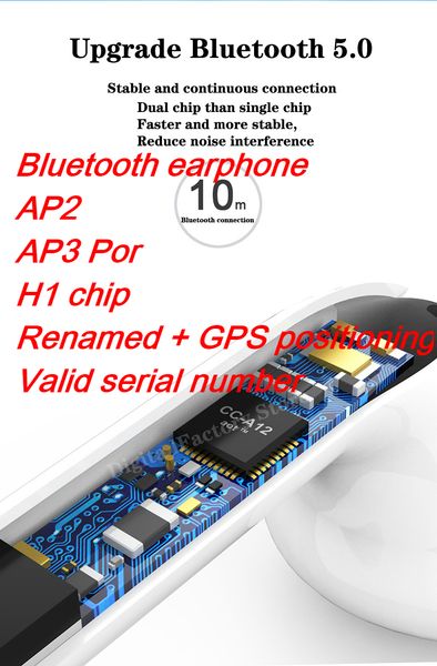 

gps rename air ap3 pro tws gen 3 pods pop up window bluetooth headphones auto paring wireless charging case earbuds h1 chip earphones