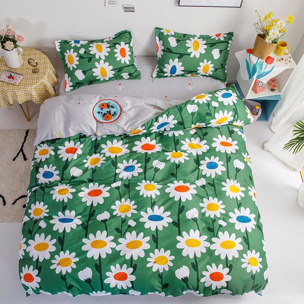 

classic pastoral sun flower bedding sets duvet quilt cover sheet pillow case bed linens 220x240cm king size home textile